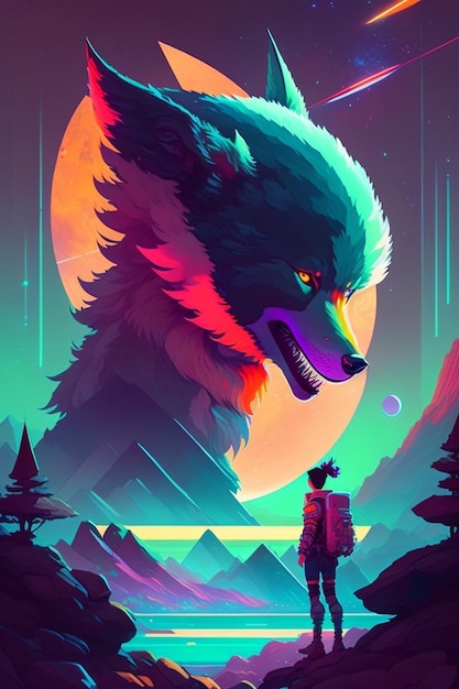 Um cartaz para o lobo do jogo