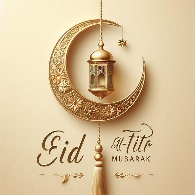 um cartaz para o mês de Ramadã cartão de saudação Eid Mubarak