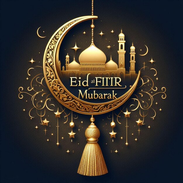 um cartaz para o mês de Ramadã cartão de saudação Eid Mubarak
