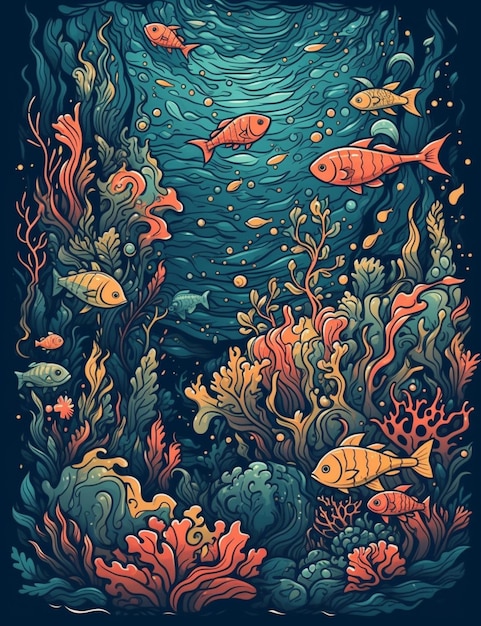 Um cartaz para o mundo subaquático.