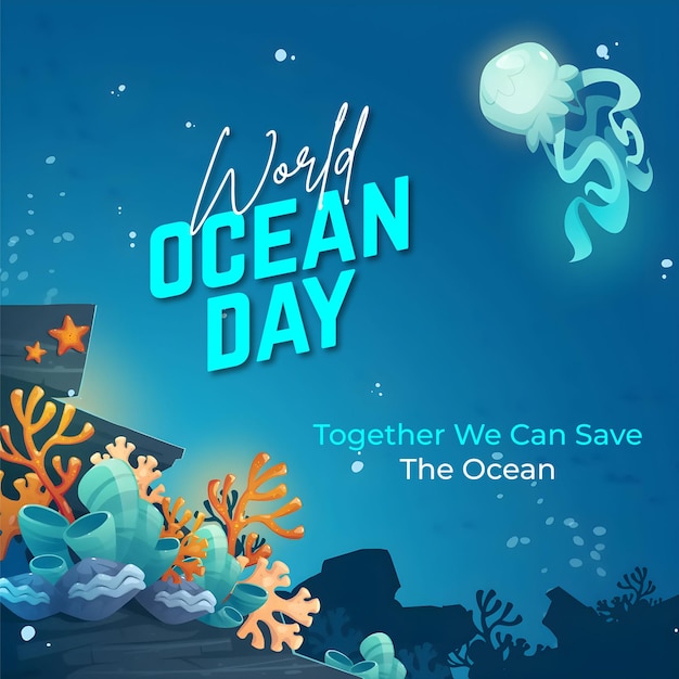 um cartaz para o oceano podemos salvar o oceano