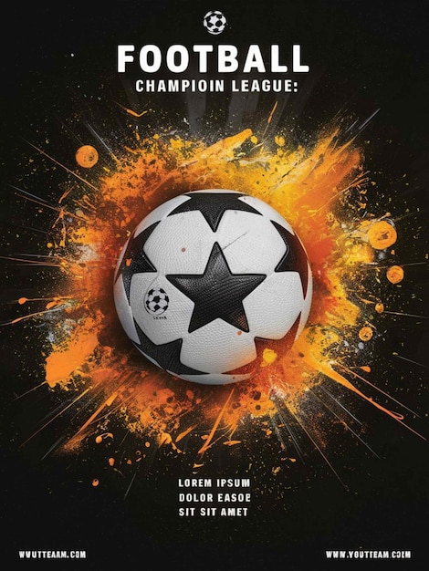 Foto um cartaz para o título da liga de futebol