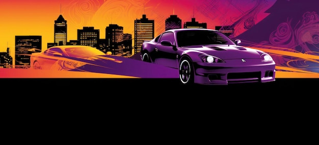 Um cartaz para um carro que diz 'fast and the city'