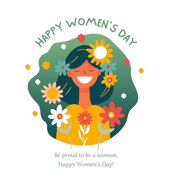 um cartaz para um feliz dia das mulheres com flores e texto que diz dia das mulheres