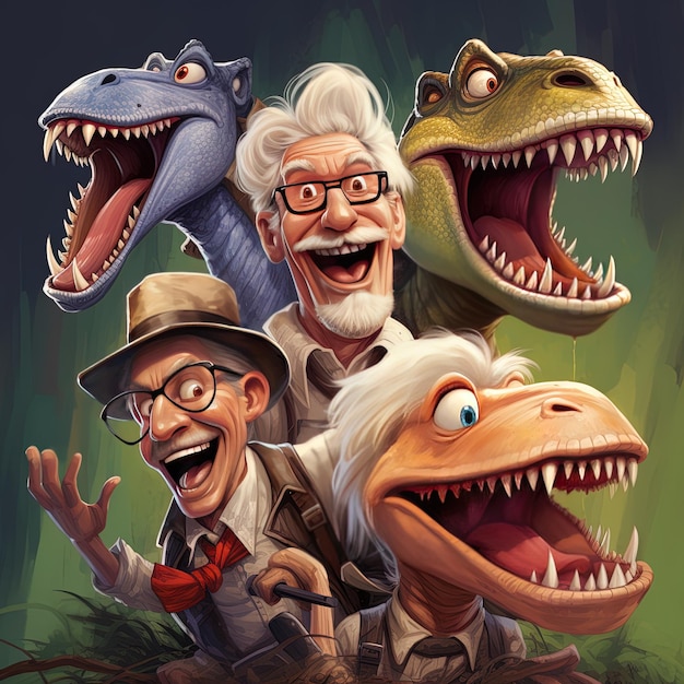 Foto um cartaz para um filme chamado os dinossauros com o título o título