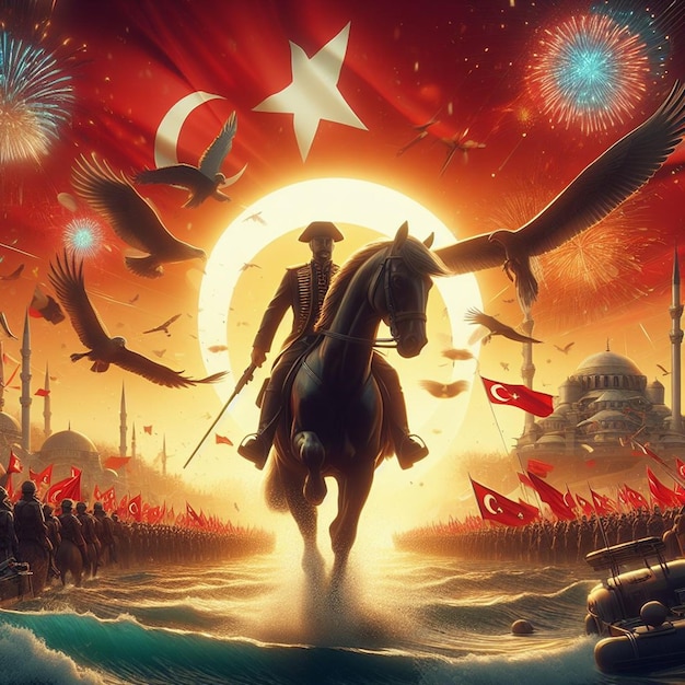 um cartaz para um filme chamado um cavalo com uma estrela e uma estrela no fundo