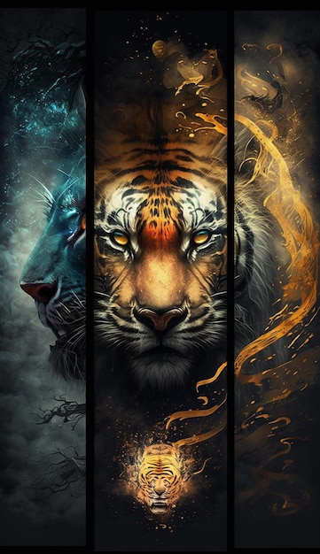 Um cartaz para um tigre e um tigre