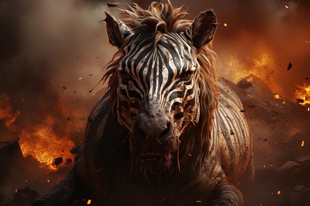 Foto um cartaz para um tigre que está no escuro