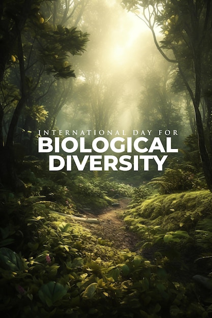 Um cartaz para uma biosfera para a diversidade biológica.