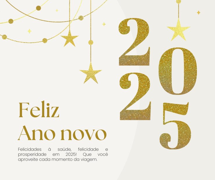 Foto um cartaz para uma festa ano novo com o ano 2025