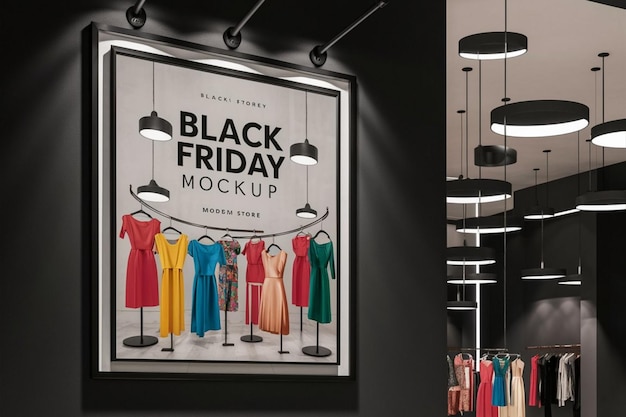 Foto um cartaz para uma loja de black friday que diz rotina de sexta-feira à noite