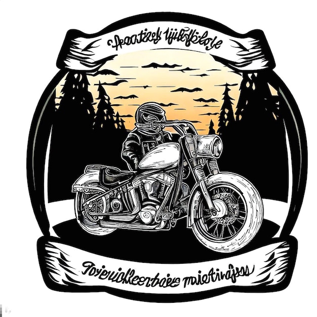 um cartaz para uma motocicleta com uma foto de um homem nele