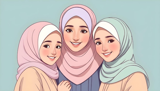 Um cartaz para uma rapariga com três raparigas