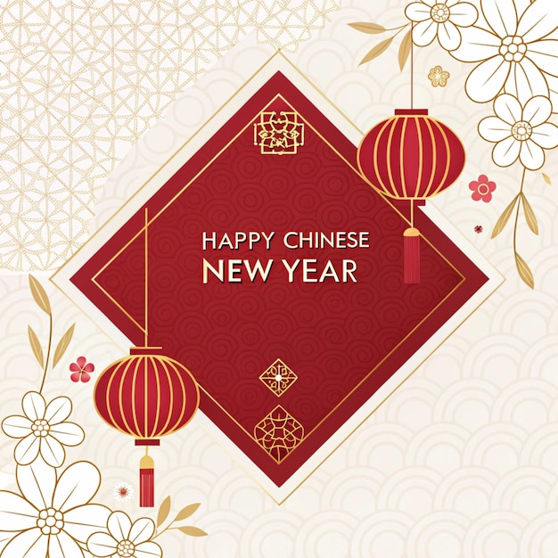 Um cartaz que diz " Ano Novo Chinês ".