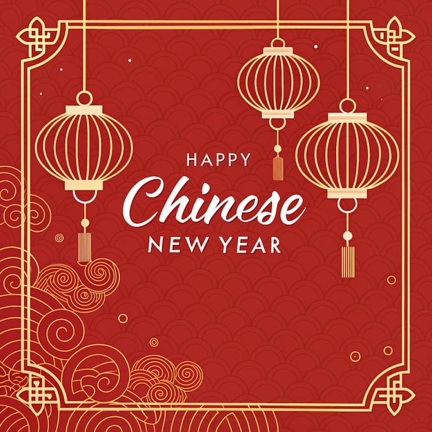 Um cartaz que diz " Ano Novo Chinês ".