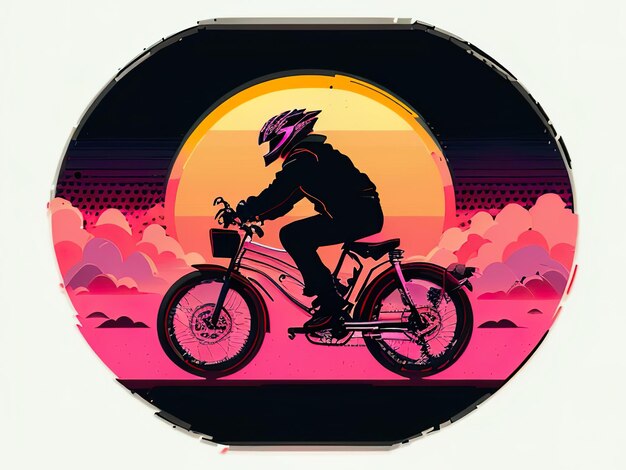 Um cartaz que diz "Bike Rider" nele