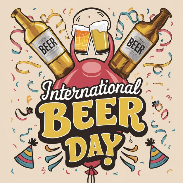 Um cartaz que diz cerveja internacional logo