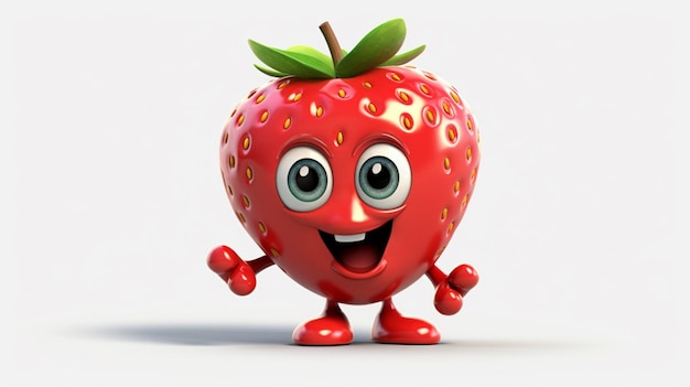 Um cartoon bonito de frutas de morango Ai Generative