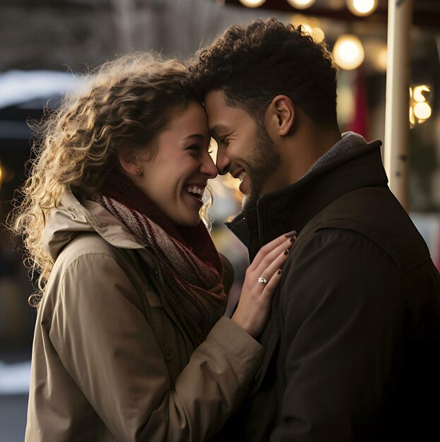 Um casal a beijar-se no parque um casal a se beijar