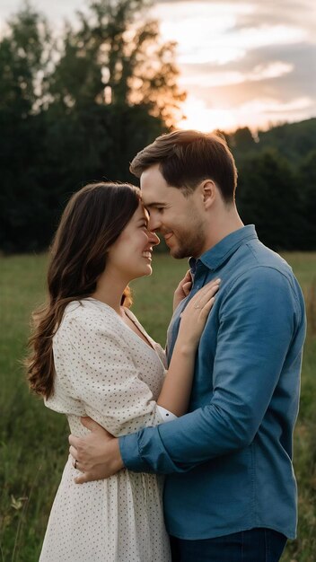 Um casal cheio de felicidade.