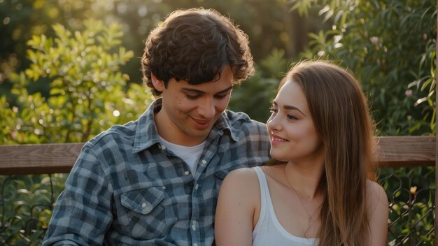 Foto um casal com rostos obscuros a ter um momento.