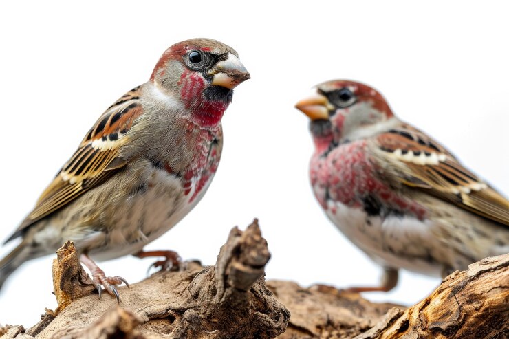 Foto um casal de finch de pé
