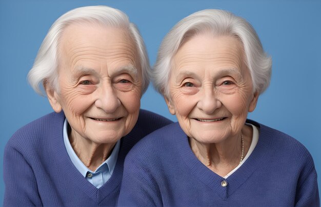 Um casal feliz de 100 anos a ter um bom amor um pelo outro.