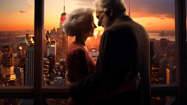 Foto um casal idoso de manhattan.