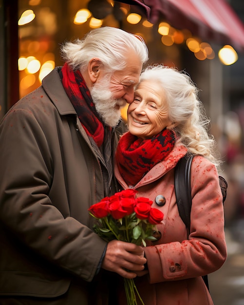 Um casal romântico no Dia dos Namorados Hu abraçando o amor eles compartilharam um momento de conexão pura