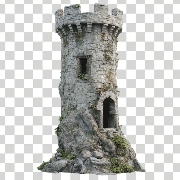 um castelo com uma janela e uma imagem de um castelo em um fundo transparente