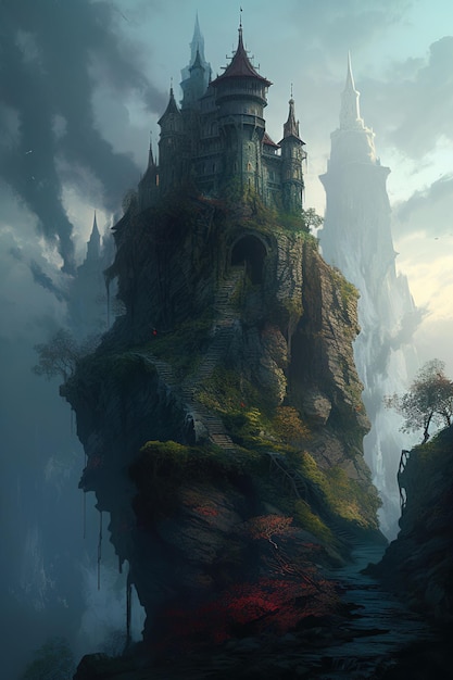 Um castelo em uma montanha