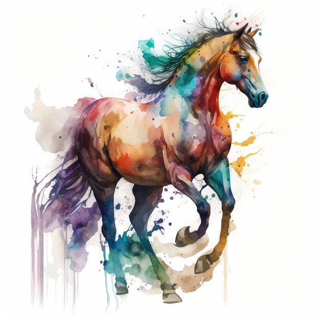 Um cavalo colorido é pintado com um pouco de tinta.