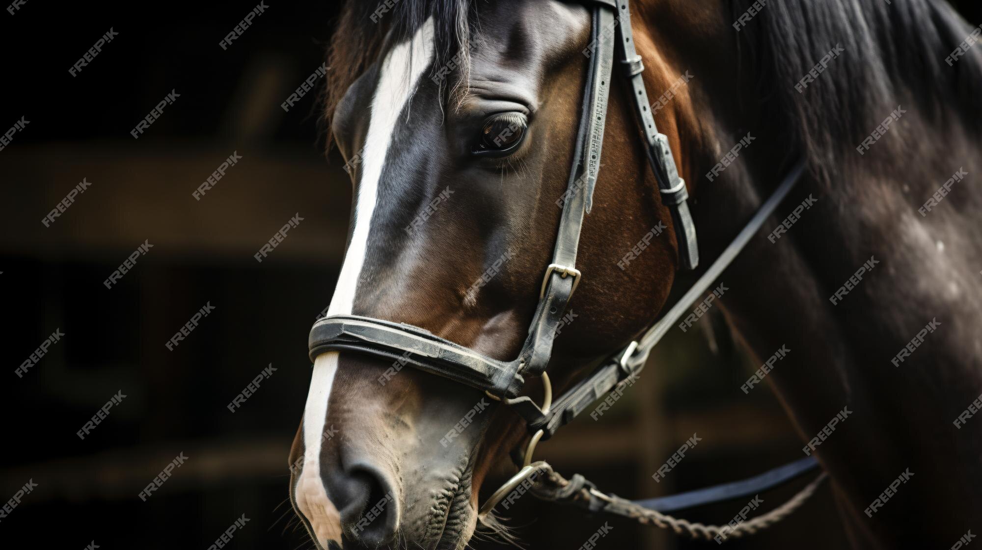 Cabeça De Cavalo Em Frente a Uma Colina Foto de Stock - Imagem de pastar,  monte: 202352444