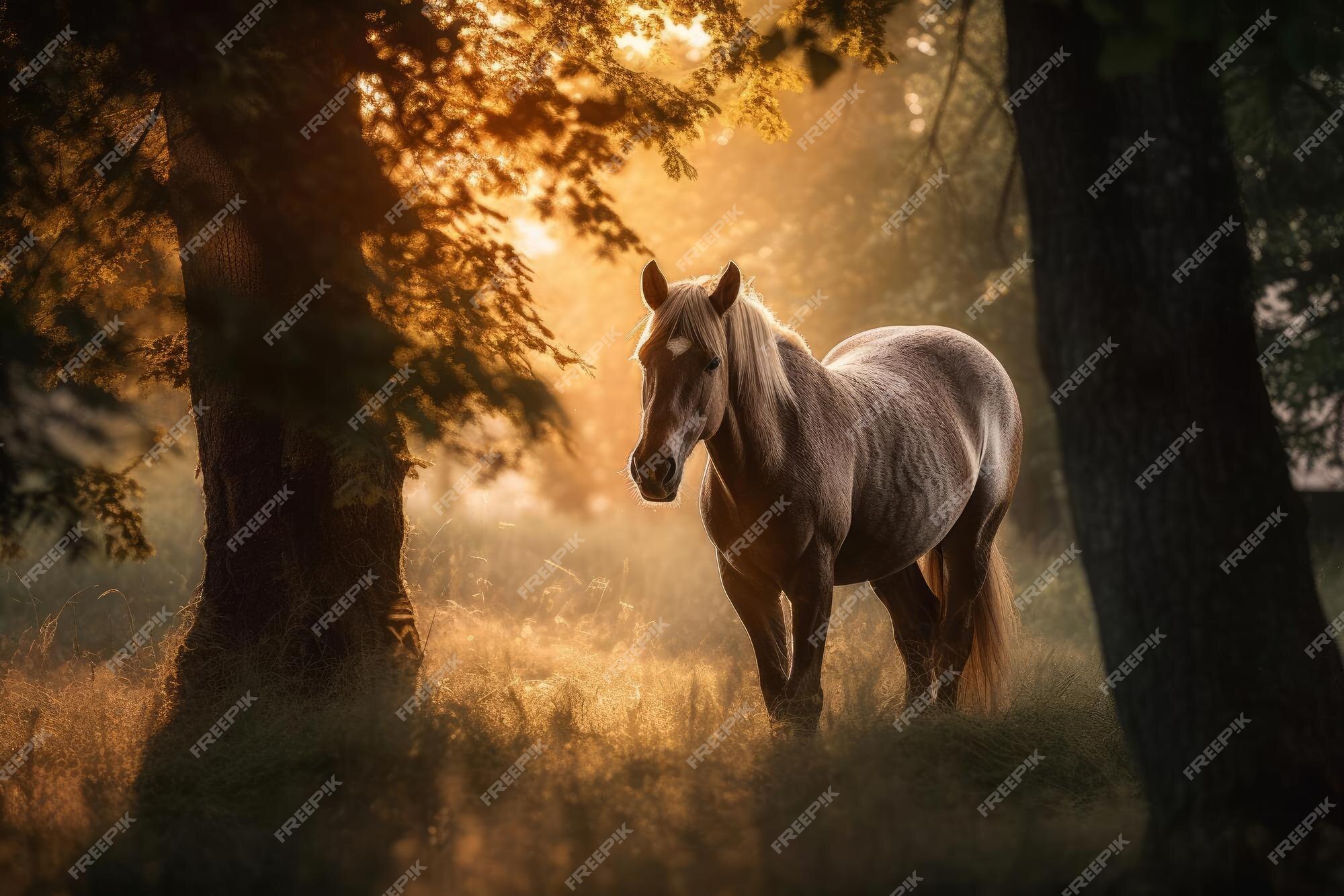 Cara Pequena Do Cavalo Na Frente De Uma Floresta Do Pinho No Inverno Imagem  de Stock - Imagem de floresta, frente: 49381965