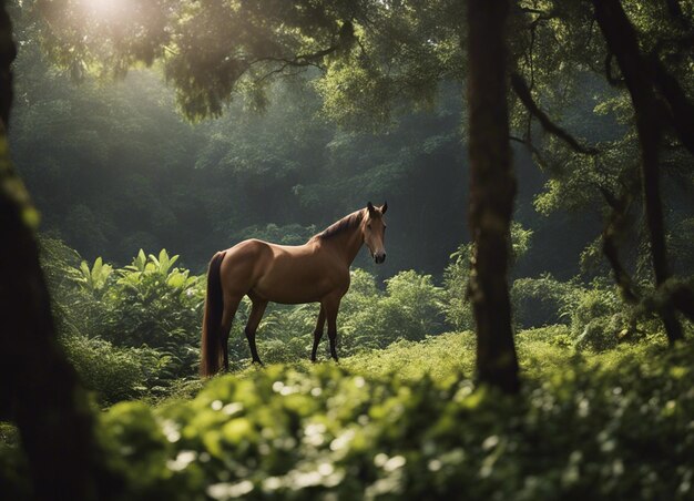 Foto um cavalo na selva