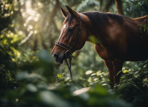 Foto um cavalo na selva