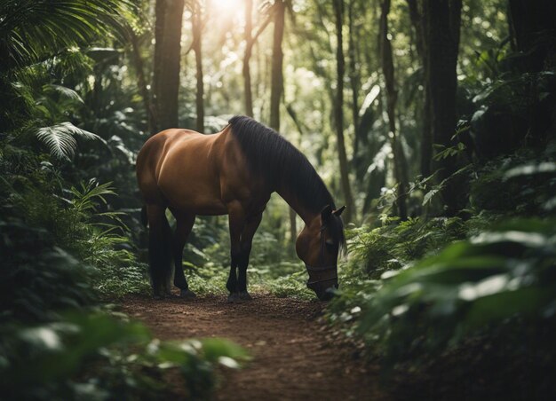 Foto um cavalo na selva