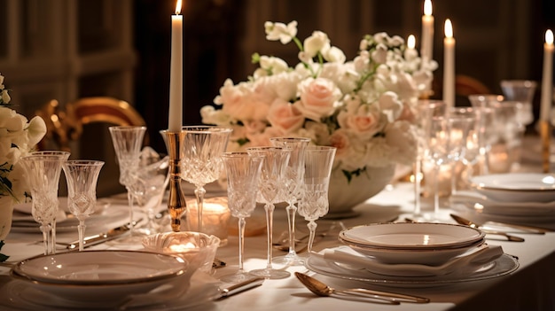 Um cenário de casamento elegante.