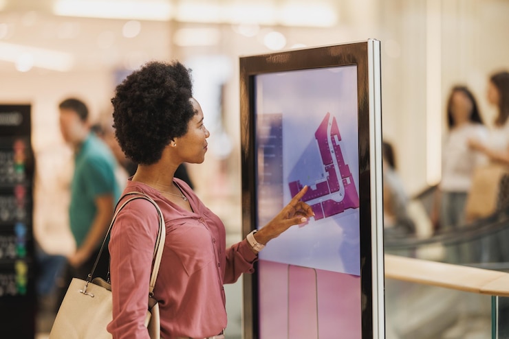 Foto um centro comercial, tantas lojas