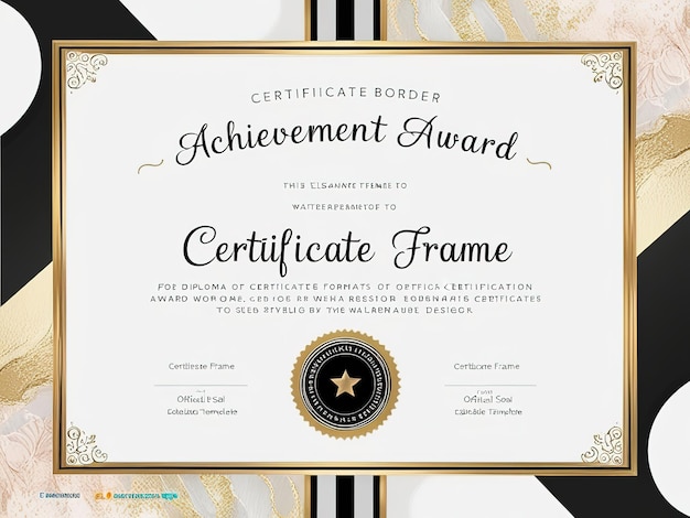 um certificado para a cerimónia de premiação