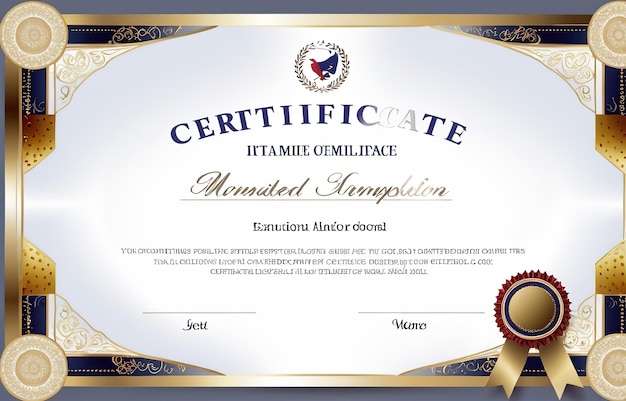 um certificado para o prémio do ano