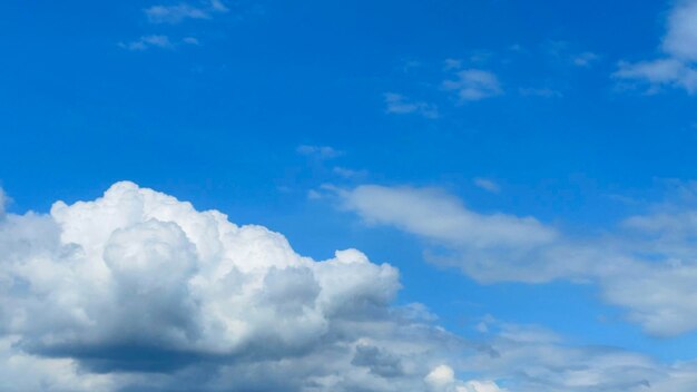 Um céu azul com nuvens brancas