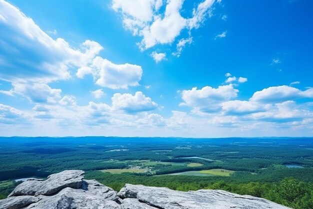 Foto um céu azul com nuvens e um céu azul