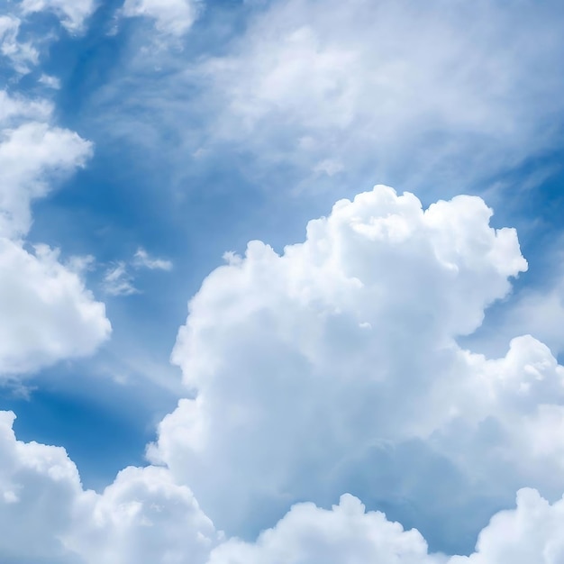 Um céu azul com nuvens e uma nuvem branca