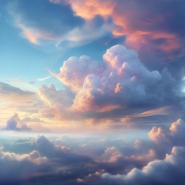 Um céu cênico de tirar o fôlego com nuvens suaves