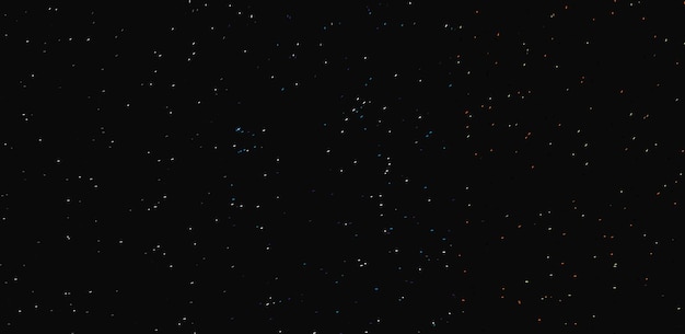 Um céu escuro com estrelas e um objeto branco no centro.