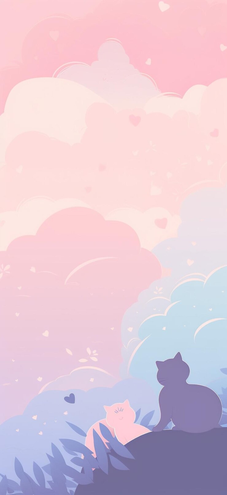 Foto um céu rosa e azul com um casal apaixonado