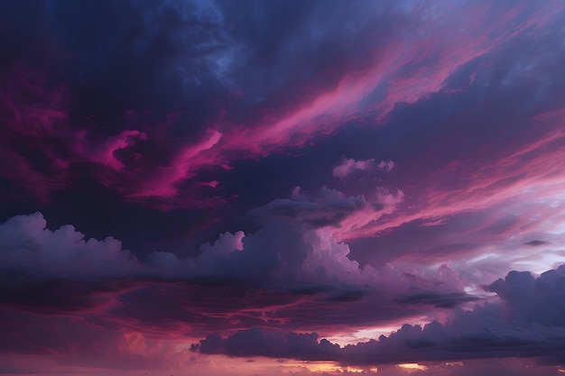 Um céu roxo abstrato e etéreo vibrante