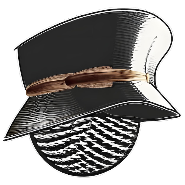 Foto um chapéu com uma borda de escamas e um topo