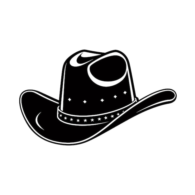 um chapéu de cowboy preto e branco